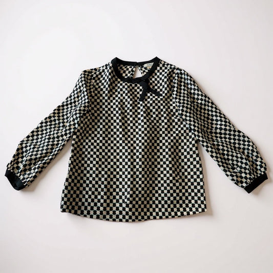 Kate Spade Checkered Bow Blouse – XS