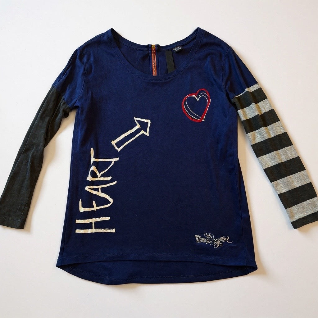 Desigual “Heart” Long Sleeve Tee – XS