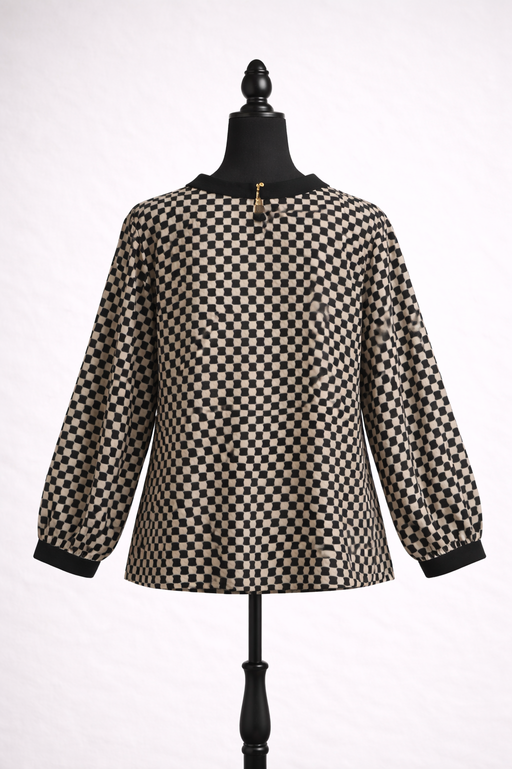 Kate Spade Checkered Bow Blouse, Size XS
